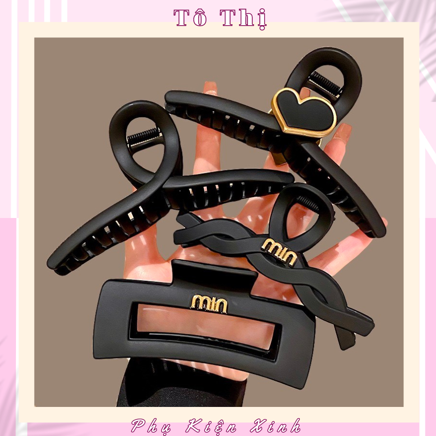 Set 3 kẹp càng cua MIN siêu xinh xắn chất nhựa nhám Hàn Quốc - Tô Thị