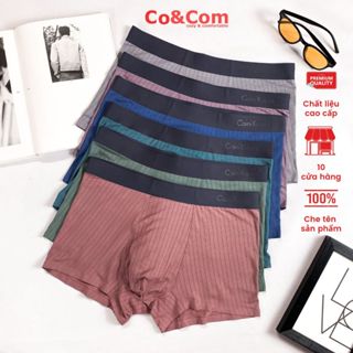 Quần lót nam boxer không đường may cao cấp có big size CoandCom chất cotton gỗ sồi mềm mát SD1885