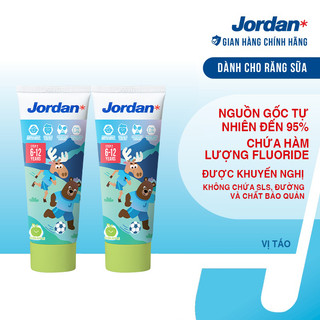 Kem đánh răng cho trẻ em 6-12 tuổi vị táo Jordan Step 2, 75g/tuýp