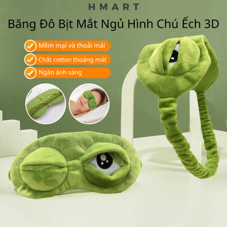 Băng đô vải con ếch cài tóc rửa mặt Hmart - Miếng bịt mắt ngủ hình chú ếch cute thoải mái cho nam nữ bằng bông vải mềm