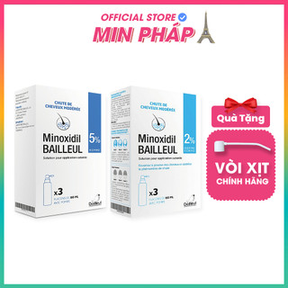 Xịt Mọc Tóc Minoxidil Bailleul 2%, 5% Pháp, Giảm Rụng Tóc Và Kích Thích Mọc Tóc Từ Min Pháp