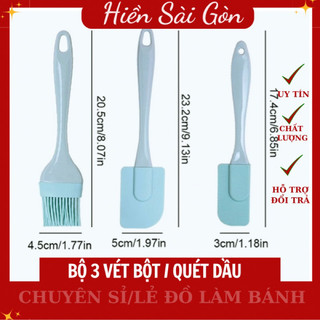 Bộ 3 cọ quét dầu phới trộn bột bằng silicon - dụng cụ làm bánh
