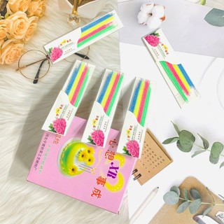 Vỉ nến tăm dài 12 que nến sắc màu trang trí bánh kem, đồ trang trí bánh sinh nhật
