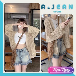 Áo khoác lưới cardigan hàng qc, áo khoác đi biển | a&jean store