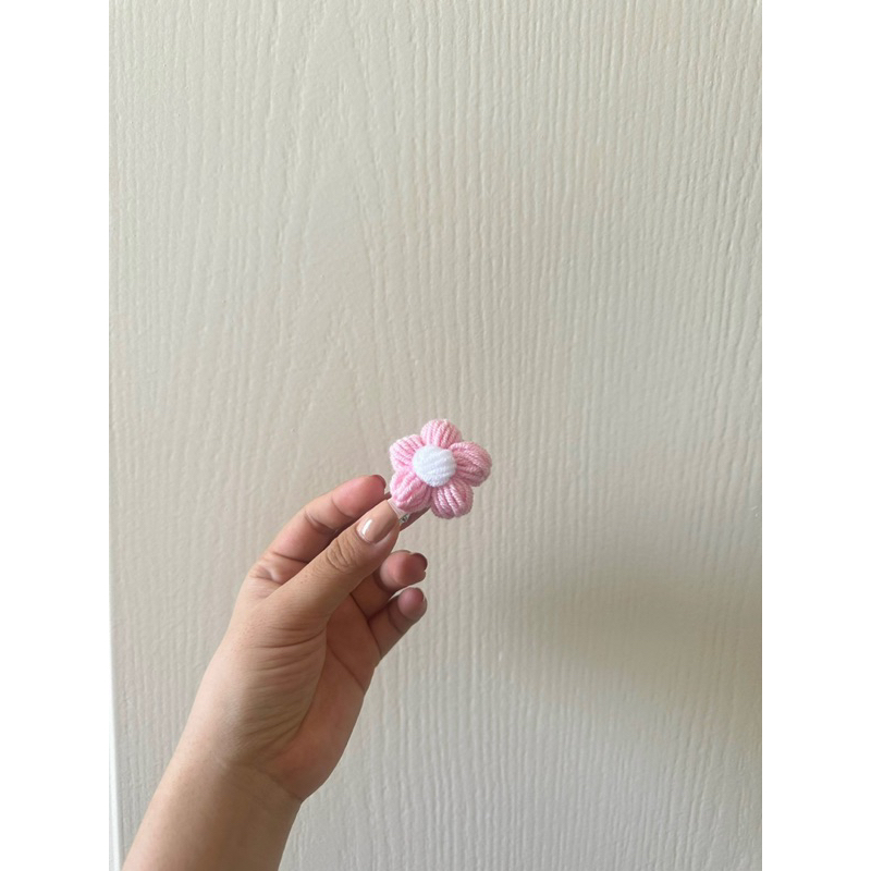 Kẹp tóc hoa len-kẹp mỏ vịt handmade-phụ kiện tóc