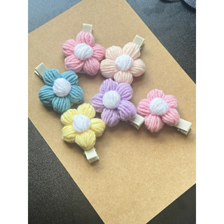 Kẹp tóc hoa len-kẹp mỏ vịt handmade-phụ kiện tóc