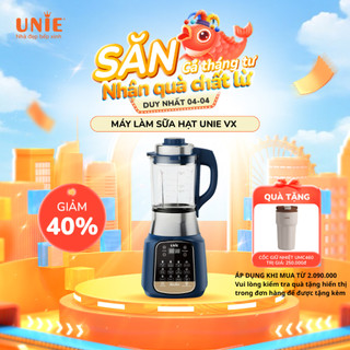 Máy làm sữa hạt unie vx, công suất 1800w, dung tích 1700ml, lưỡi dao 10 cánh, hàng chính hãng.