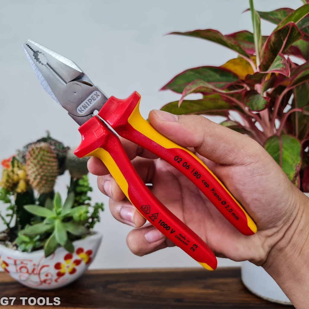 Kìm Đa Năng Knipex Dài 180mm Lưỡi Cắt 63HRC 02 01 180/ 02 02 180/ 02 05 200/ 02 06 180, 02 07 180