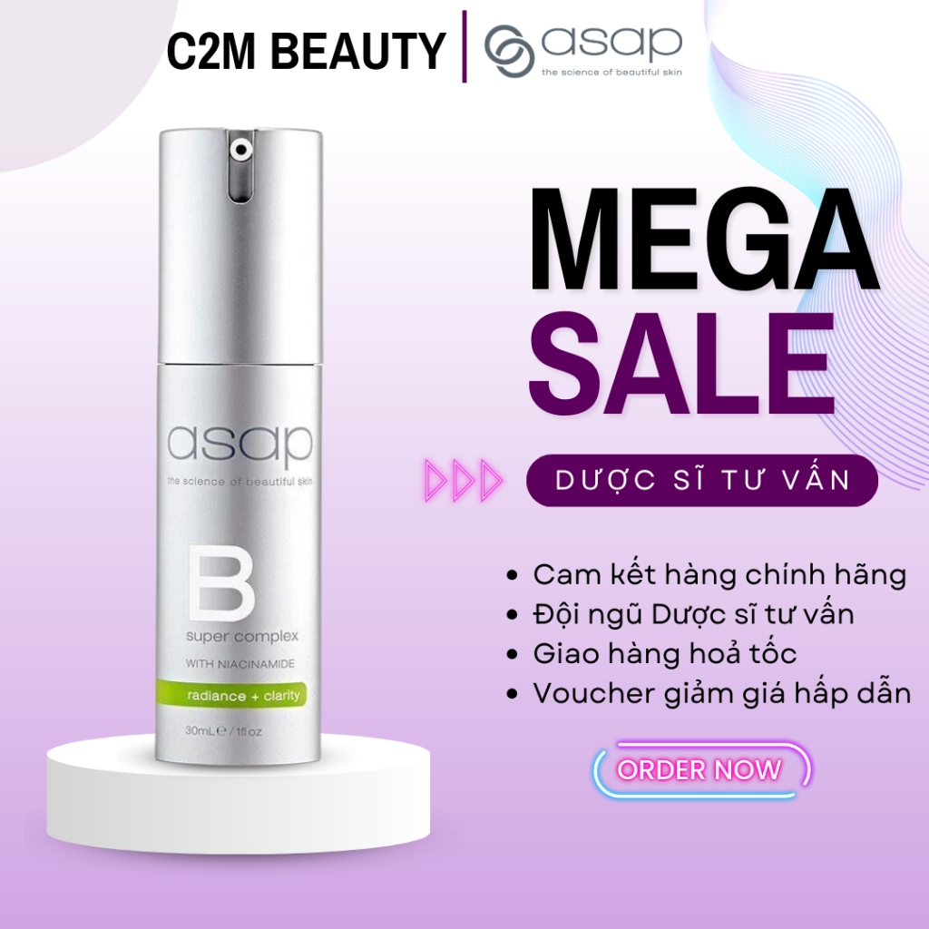 Serum Super B Complex Asap 30ml dưỡng sáng da, giảm mụn