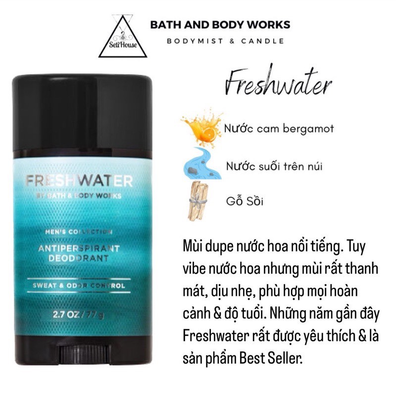 Sáp khử mùi NAM Bath & Body Works (Fresh Water, Gingham Legend, Ocean, Mahogany Teakwood, Noir)