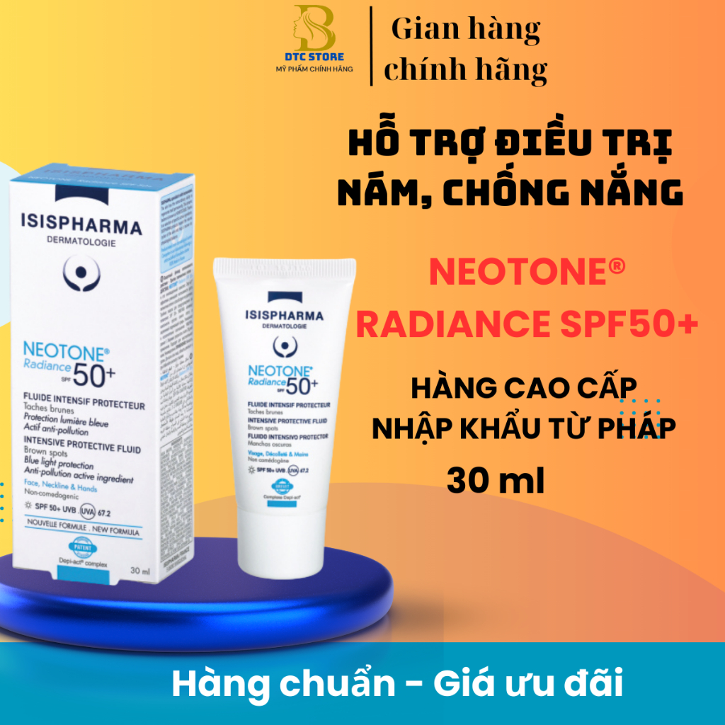 Kem hỗ trợ điều trị nám da, chống nắng ISIS Pharma Neotone Radiance SPF50+ 30ml (NK Pháp)