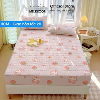 Chiếu Điều Hòa Cao Su Non Bọc Chun Latex 5D MD.DECOR - Bedding màu dễ thương size M6 M8