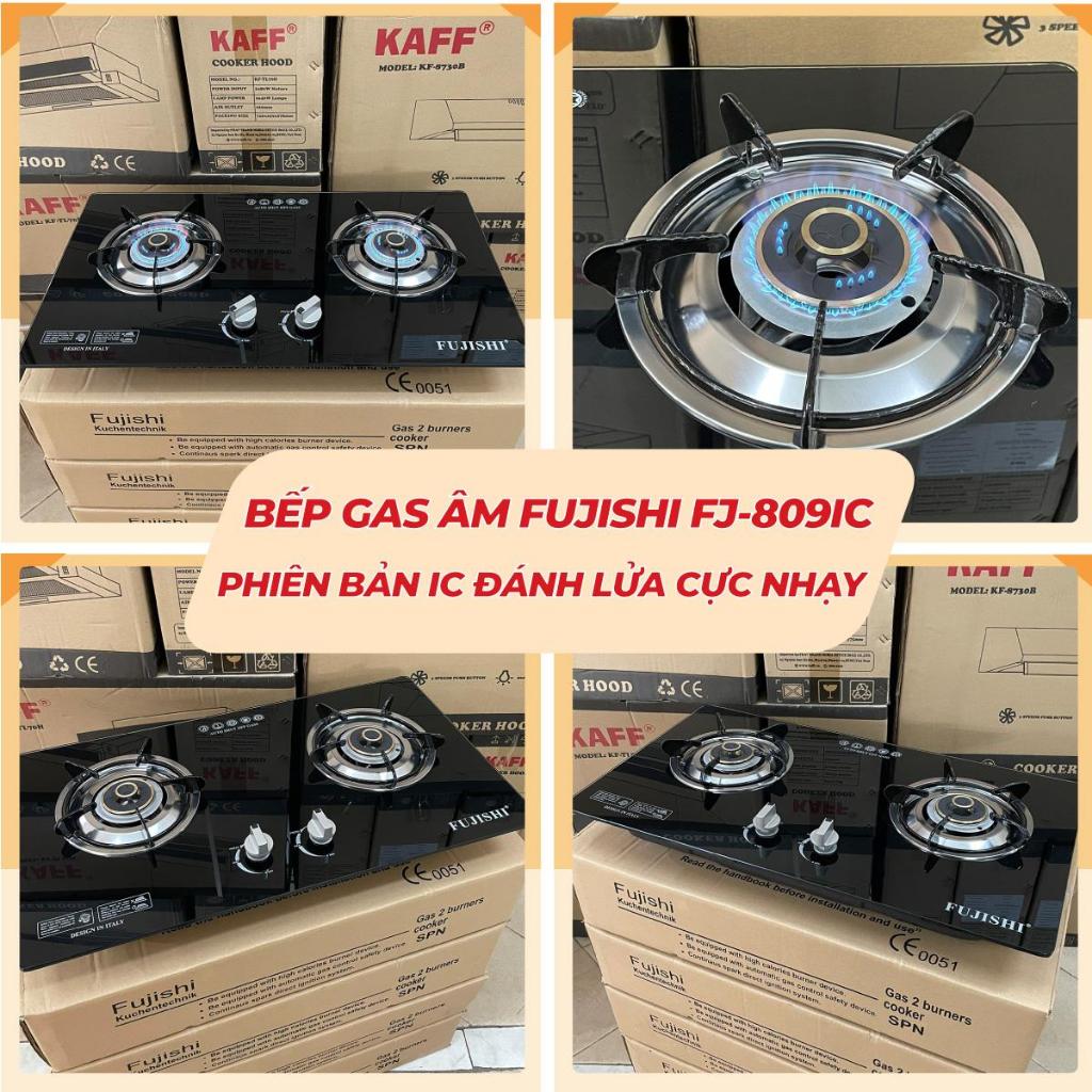Bếp gas âm FUJISHI FJ-809IC - Đánh lửa IC - Chén đồng lửa xanh tiết kiệm gas - Lắp âm / Để nổi