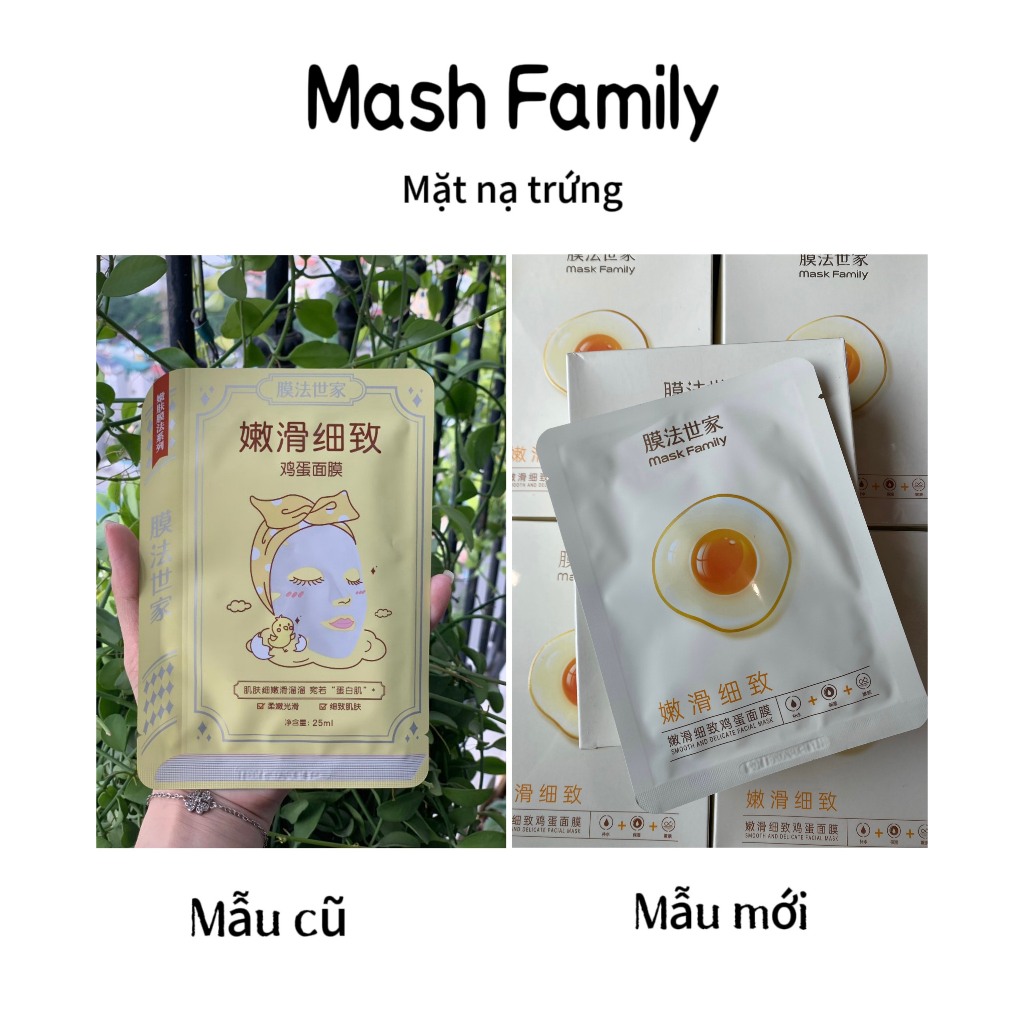 Mặt nạ trứng MASK FAMILY dưỡng trắng da, cấp ẩm, giúp se khít lỗ chân lông