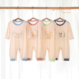 Bodysuit cho bé gái bé trai sơ sinh 0-2 tuổi body dài tay cho bé ngủ điều hòa chất liệu sợi tre mềm mát mùa hè thu
