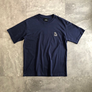 Áo thun cộc tay MLBBB LA xanh than Big Logo BuiVintage, hình in thêu bền đẹp.