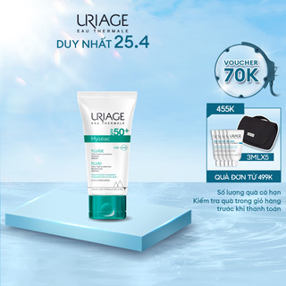 Sữa chống nắng cho da dầu, mụn URIAGE HYSÉAC SPF50+ UVB+UVA FLUIDE 50ml