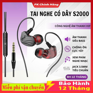 Tai Nghe Nhét Tai Có Dây S2000 Âm Thanh Siêu Hay Super Bass NEW Cho Điện Thoại Máy Tính