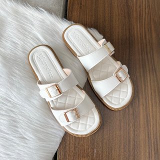 Dép nữ hai quai khóa vuông điều chỉnh from chân hot trend