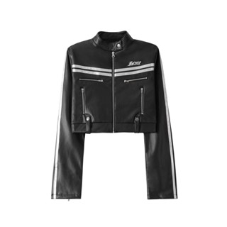ÁO KHOÁC NỮ ISME STRIPY LEATHER JACKET