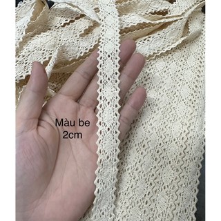 1 mét ren trang trí 2cm màu be ,trắng