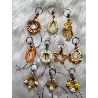 móc khoá mây tre đan kết dây handmade