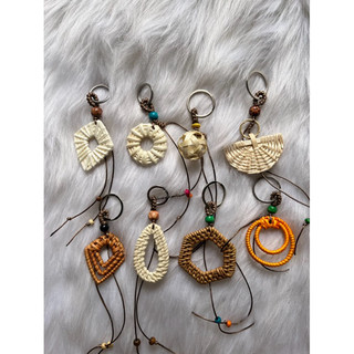 móc khoá mây tre đan kết dây handmade