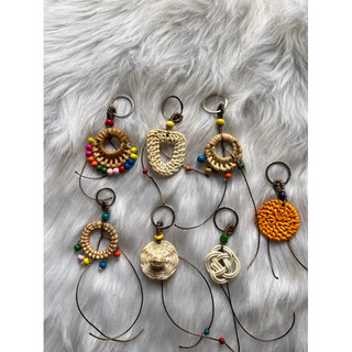 móc khoá mây tre đan kết dây handmade