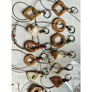 móc khoá mây tre đan kết dây handmade