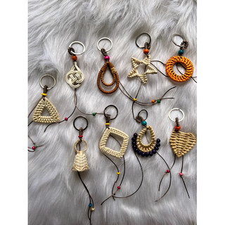 móc khoá mây tre đan kết dây handmade