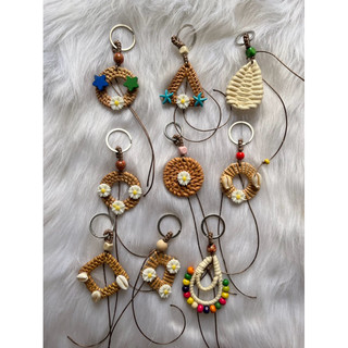 Móc khoá mây tre đan kết dây handmade