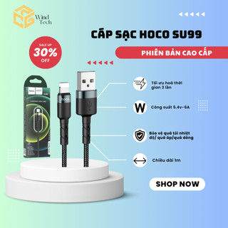 Cáp sạc nhanh HOCO SU99 Wind Tech dây dù siêu bền chống gãy an toàn không nóng máy sạc siêu rẻ dây sạc chính hãng