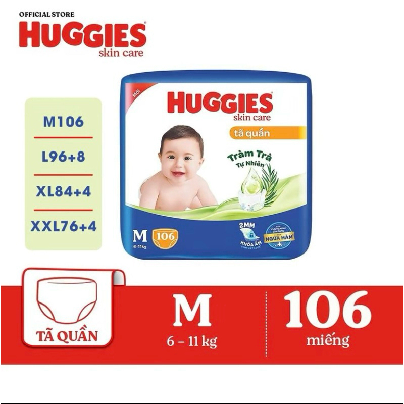 Bỉm quần Huggies tràm trà