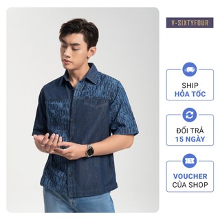 Áo Sơ Mi Nam Dáng Rộng Tay Ngắn Laser . Laser V-Sixtyfour Loose Short Sleeve Shirt V-SIXTYFOUR V64 223MD4033F2970