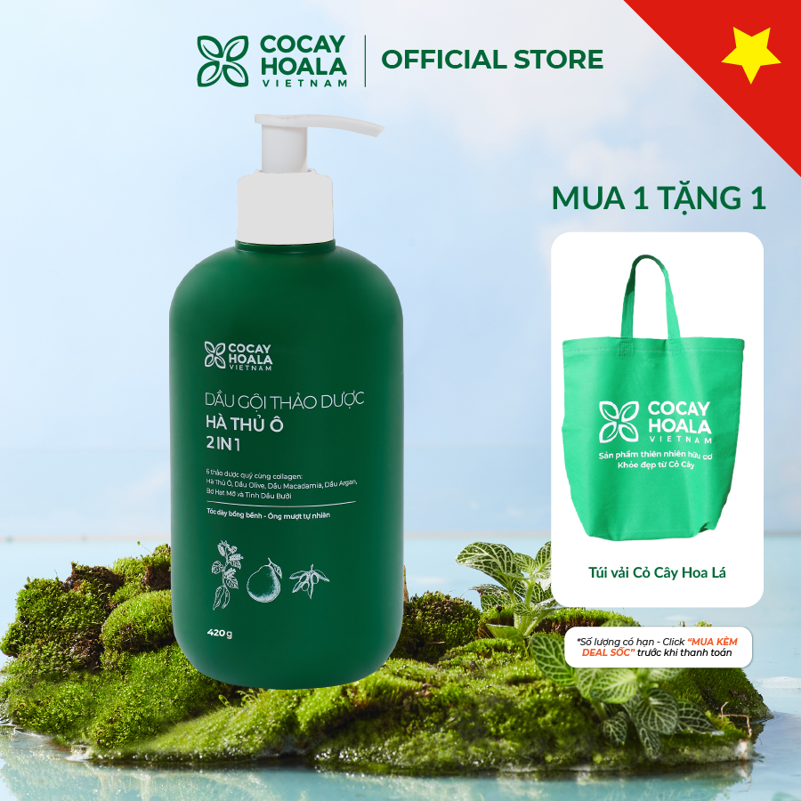 Dầu gội thảo dược Hà thủ ô Cân Bằng Sắc Tố Melanin Cỏ Cây Hoa Lá 420g