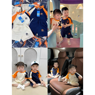 BỘ CỌC TAY CHO BÉ PHỐI PHỐI MÀU THÊU D.A.S cotton 4c mềm mịn mát cho bé 9-38kg