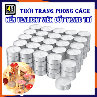 Set 10 nến tealight , nến viên đốt đèn xông tinh dầu - đèn cầy trang trí viên tròn không mùi ít khói