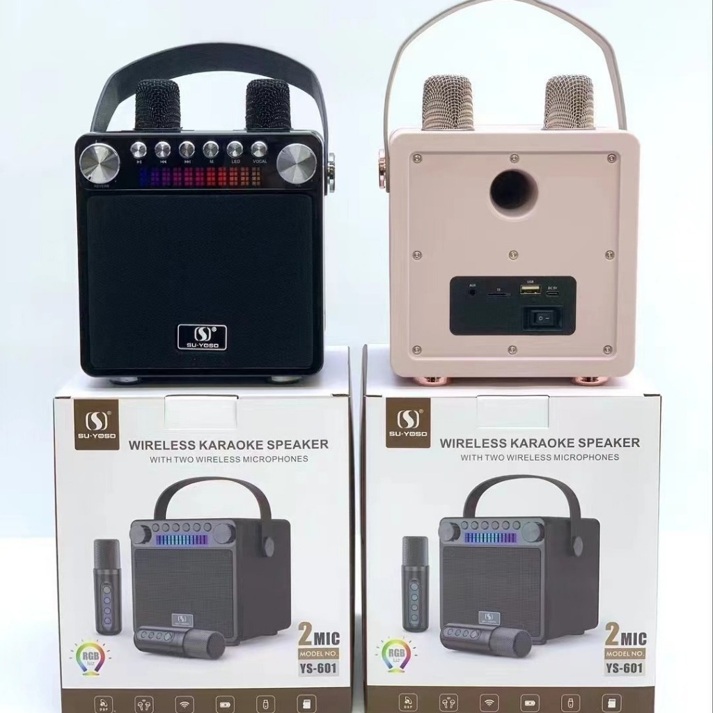 Loa Bluetooth Mini Karaoke Kèm 2 Micro SU-YOSD YS-601 - Phong cách cổ điển - Bass siêu ấm | BigBuy360 - bigbuy360.vn