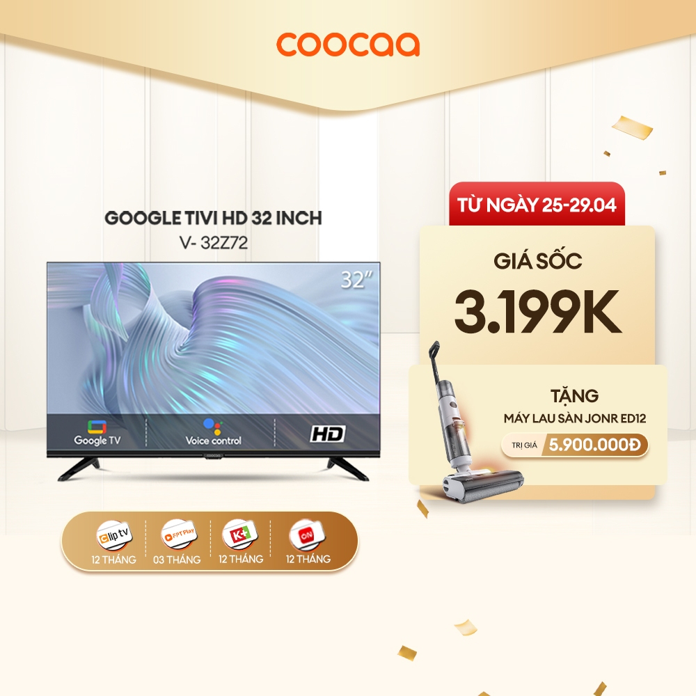 Smart Google Tivi HD Coocaa 32inch - Model 32Z72 - Miễn phí lắp đặt