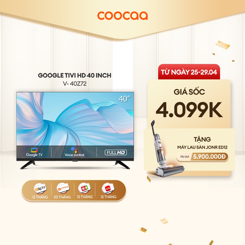 Smart Google Tivi Full HD Coocaa 40 Inch Tivi - Model 40Z72 - Miễn phí lắp đặt