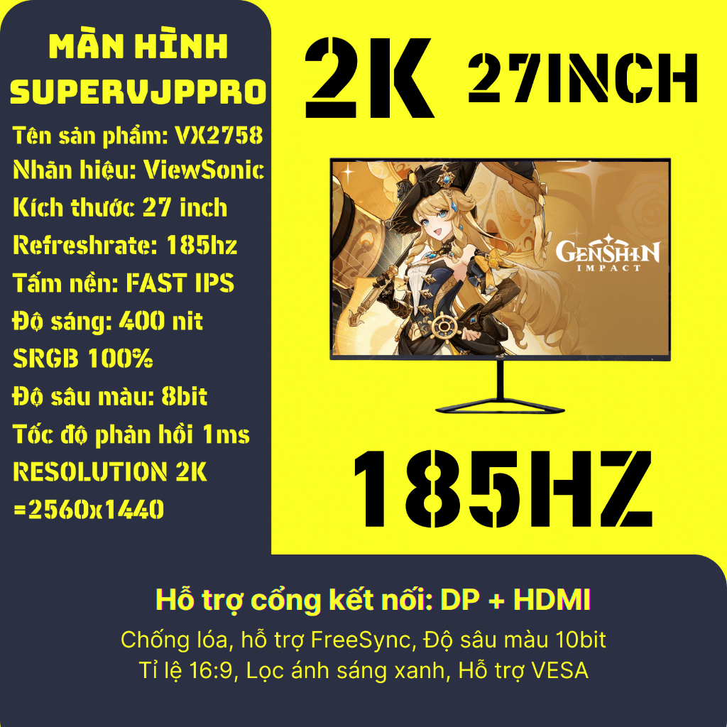 Màn hình VX2758-2K-PRO-5 27 inch 170hz 185hz FULLBOX mới 100%