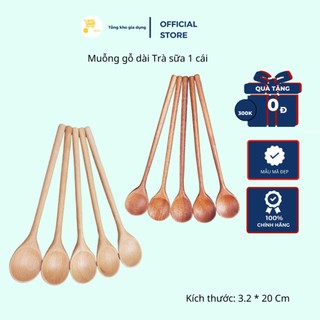 Muỗng Gỗ, Muỗng Dừa, Thìa Gỗ Dài Trà Sữa Mta-Mta Không Mốc, Bền Đẹp