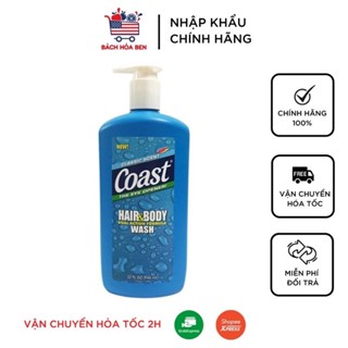 Sữa tắm gội Coast Mỹ 946ml chai vòi 2in1 Hair And Body dành cho Nam và Nữ