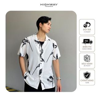 Áo cuban nam sợi vải tổng hợp pha PE chống nhăn mềm mịn Highway (Menswear) Branch