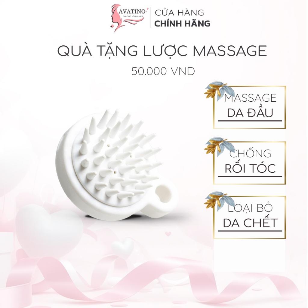 Combo Lược Avatino massage chống rụng tóc và dầu gội Avatino sạch gàu 800ml