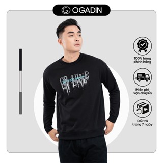  Áo nỉ  áo nỉ nam dài tay in ngực chất cotton da cá mềm mịn mát form chuẩn thoải mái OGADIN - OAN005 