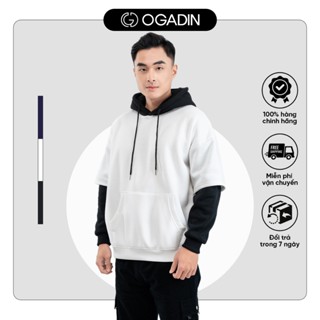  Áo hoodie mũ phối tay OGADIN - OHD001 