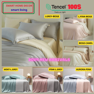 [2024] Bộ chăn ga gối 100%Tencel 100s phối 2 màu tương phản cực sang trọng,chất siêu mềm mát mịn