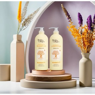 Cặp dầu gội xả siêu mềm mượt biotin collagen 1000 ml