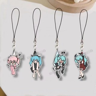 Móc dây treo điện thoại VOCALOID HATSUNE MIKU chibi mica acrylic móc khóa anime phụ kiện xinh xắn